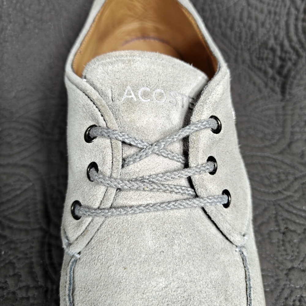 Lacoste Sevrin 7 Suede Leather Casual Boat Shoes Gray Blue Men's Size 11 - Picture 6 of 10